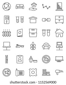 thin line vector icon set - clothespin vector, house hold, archive, constellation, personal information, any currency, cereals, phone, truck trailer, port, dry cargo, vial, microbs, connection, home