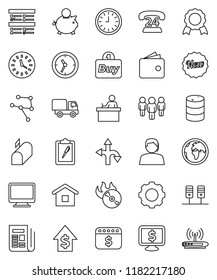 thin line vector icon set - student vector, medal, exam, wallet, piggy bank, dollar growth, clock, man, calendar, monitor, route, earth, phone 24, support, clipboard, oil barrel, music hit, network