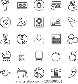 thin line vector icon set - mark of injury vector, wind direction indicator, baby carriage, toy phone, children's sand set, yule, passport, planet, move down, plum, blueberry, blueberries, tasty