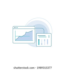  Dünne Linie, Vektorsymbol mit blauer Farbe