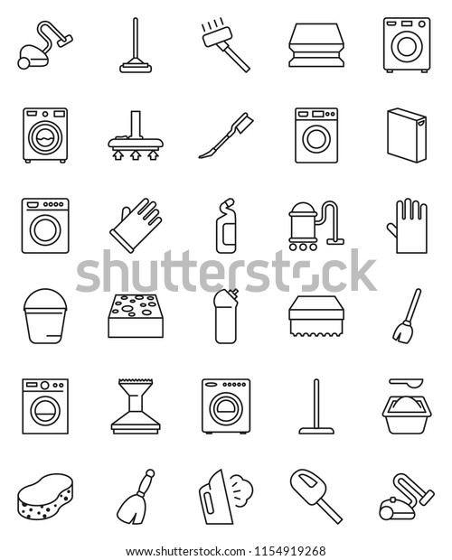 thin line vector icon set - broom
vector, vacuum cleaner, mop, bucket, sponge, car fetlock, steaming,
washer, washing powder, cleaning agent, rubber
glove
