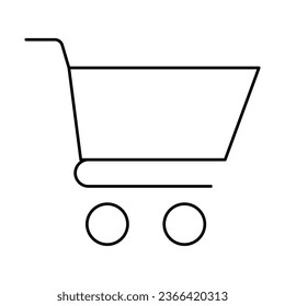 Carro de compra de iconos de vectores de línea delgada. Diseño plano. Ilustración