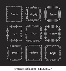 Thin line vector modern geometric frames with place for your text.
