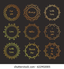 Thin line vector modern geometric frames with place for your text.