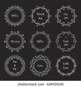 Thin line vector modern geometric frames with place for your text.