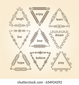 Thin line vector modern geometric frames with place for your text.