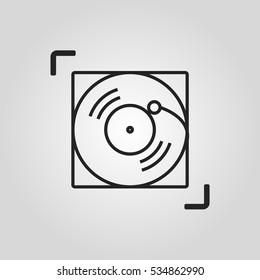Thin line vector musical plate icon.. EPS10