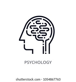 Thin line vector psychology icon. Medicine and healthcare. Modern flat outline design. Premium quality linear pictogram. 