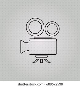 Thin line Video camera Icon vector flat design