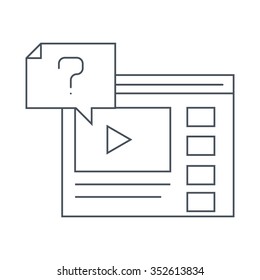 Thin line Video tutorials icon suitable for info graphics, websites and print media and  interfaces. Line vector icon.