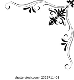 Dünne Linie Vintage Ecke. Mittelalterliche Zeit der viktorianischen Dynastie. Abstrakte Icon-Kollektion Einfaches Blumensymbol