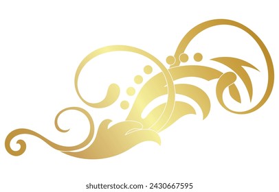 Thin line vintage corner. Medieval period of the Victorian dynasty. Fancy black monogram frame design element abstract icon collection Flower simple symbol
