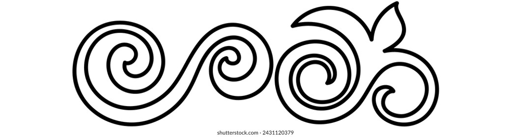 Thin line vintage corner. Medieval period of the Victorian dynasty. Fancy black monogram frame design element abstract icon collection Flower simple symbol