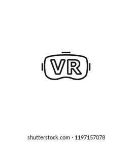 thin line vr headset icon on white background