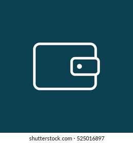 thin line wallet icon on blue background