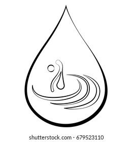 thin line water icon