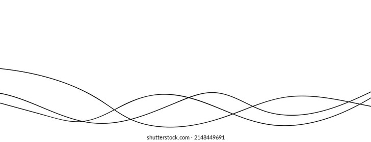 Thin line wave abstract background. Vector illustration isolated on white background