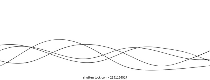 Thin line wave background. Vector illustration isolated on white background