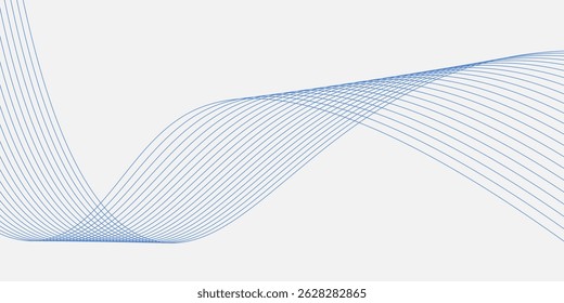 Thin line wave background. Vector illustration isolated on white background.