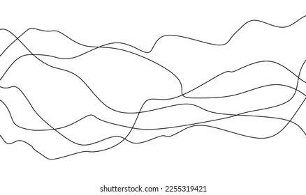 thin line wave curve seamless pattern