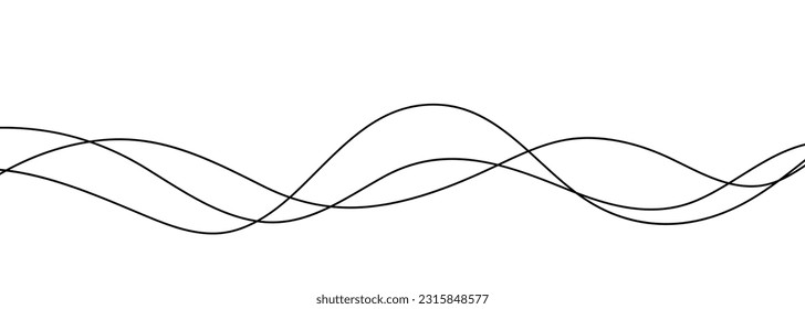 Thin line wavy abstract background. Vector illustration
