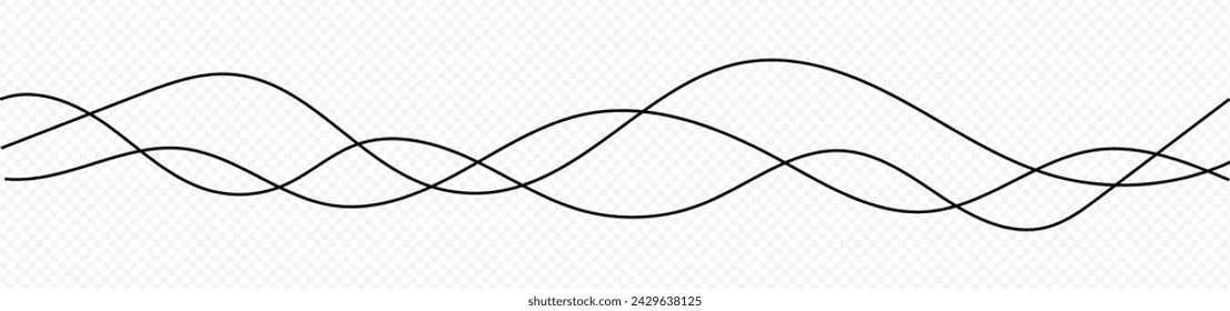 Fondo abstracto ondulado de línea fina. Patrón sin fisuras de onda de curva. Plantilla de gráfico de rayas de arte lineal. Ilustración vectorial.