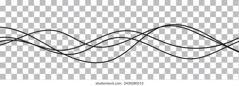 Thin line wavy abstract background. Vector design.