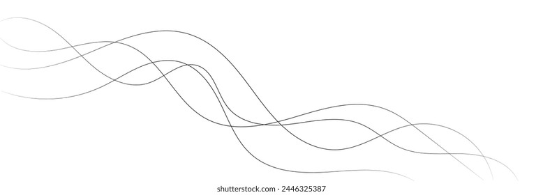 Thin line wavy abstract background. Line curve waves. Thin wavy line seamless pattern. Abstract dynamic curve stroke. Vector illustration isolated on white background. EPS file 53.
