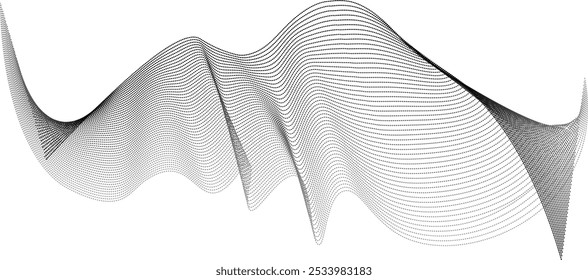  Projeto de fundo abstrato ondulado de linha fina.