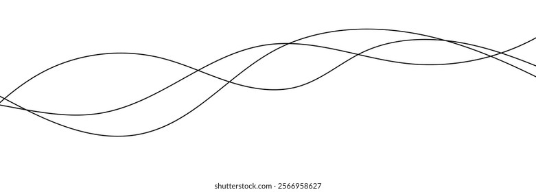 Thin line wavy abstract background. Vector illustration