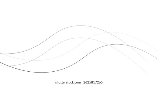 Thin line wavy abstract background. vector