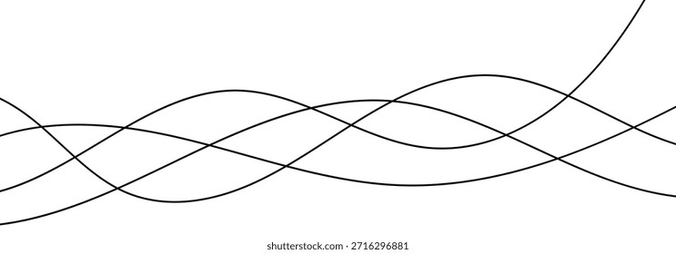
Dünne Linie, welliger abstrakter Hintergrund. Vektor Kurve Welle nahtloses Muster. Grafikvorlage mit Streifenmuster.