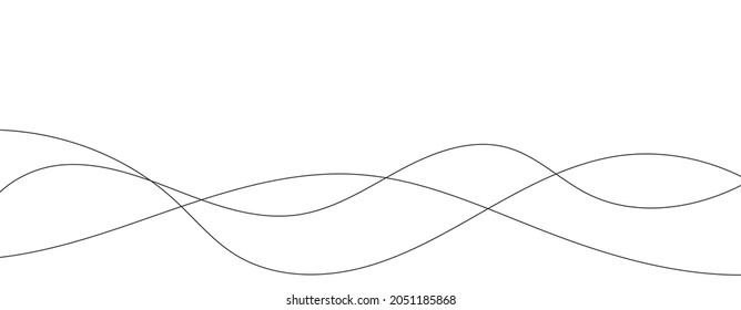 Thin line wavy abstract vector background. Curve wave seamless pattern. Line art striped graphic template. Vector illustration. - Shutterstock ID 2051185868