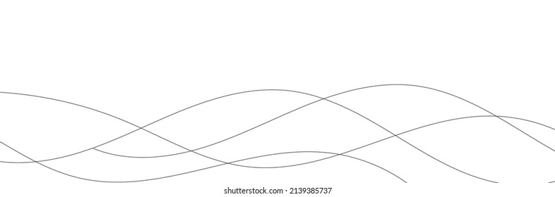 Dünner, scharfer abstrakter Vektorhintergrund. Kurve Welle nahtloses Muster. Strippte Grafikvorlage für Stripte Linie. Vektorgrafik.	