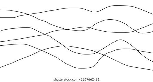 Thin line wavy abstract vector background. Vector illustration.