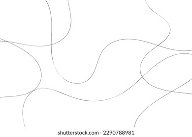 Thin line wavy abstract vector background, Curve wave seamless pattern, Line art striped graphic template, Vector illustration