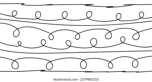 Thin line wavy abstract vector background. Curve wave. Line art striped graphic template. Vector illustration.