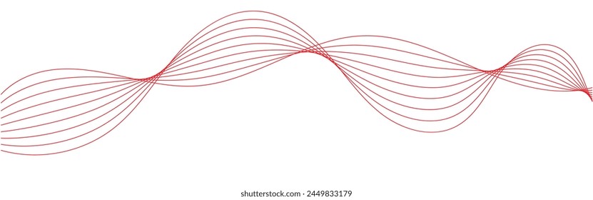 Thin line wavy abstract vector background. Curve wave seamless pattern. Line art striped graphic template. Vector illustration.