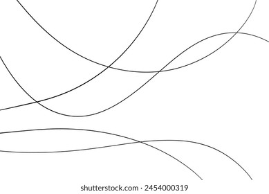 Thin line wavy abstract vector background. Naturally curved lines. Vector illustration. Line art striped graphic template.