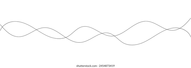 Thin line wavy abstract vector white background. Curve wave seamless pattern. Line art striped graphic template. Vector illustration. Eps file 113.