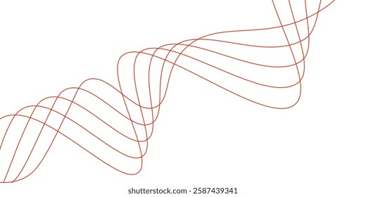 Thin line wavy abstract vector background. Curve wave seamless pattern. Line art striped graphic template.