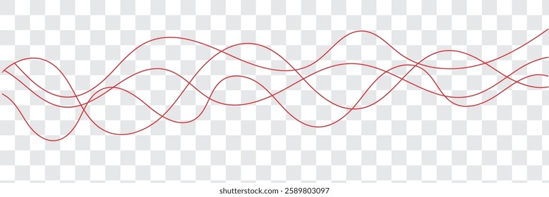 Thin line wavy abstract vector background. Curve wave seamless pattern. Line art striped graphic template. Vector illustration.