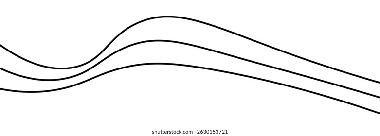 Fondo de Vector abstracto ondulado de línea fina. Patrón de onda curva sin fisuras. Arte de línea rayado Plantilla gráfica.