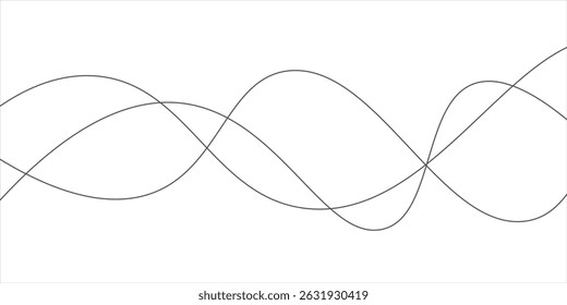 Fundo de vetor abstrato ondulado de linha fina. Padrão de onda de curva sem emenda. Modelo gráfico listrado de arte de linha. Ilustração vetorial.