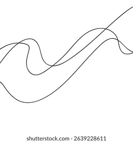 Thin line wavy abstract vector background. Curve wave. Line art striped graphic template. Vector illustration.