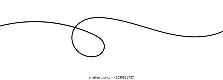 Thin line wavy abstract vector background. Thin wavy line seamless pattern. Abstract black lines wave curve motion on white background. Curve wave seamless pattern. Vector illustration.