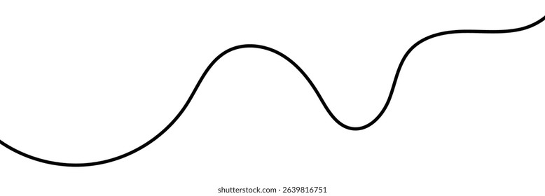 Thin line wavy abstract vector background. Thin wavy line seamless pattern. Abstract black lines wave curve motion on white background. Curve wave seamless pattern. Vector illustration.