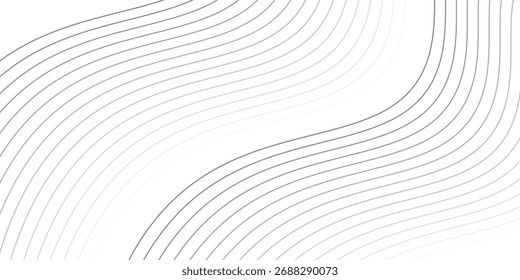 Fundo de vetor abstrato ondulado de linha fina. Padrão de onda de curva sem emenda. Modelo gráfico listrado de arte de linha. conceito de fundo eps10