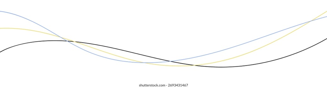 Thin line wavy abstract vector background. Curve wave seamless pattern, curvy long squiggles line. Thin curved wavy lines. Line art striped graphic template. Vector illustration