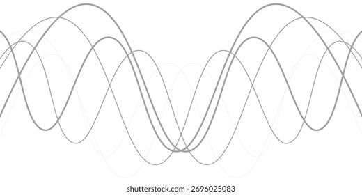 Thin line wavy abstract vector background. Curve wave seamless pattern. Line art striped graphic template.	
